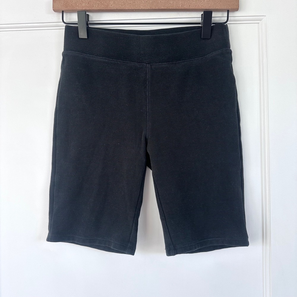 Madewell‎ Ottoman Jacquard Biker Shorts  Ribbed Bike Shorts Black Textured MC043